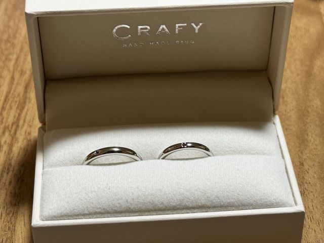 本日、手作りの結婚指輪が届きました。着用する時が楽しみです