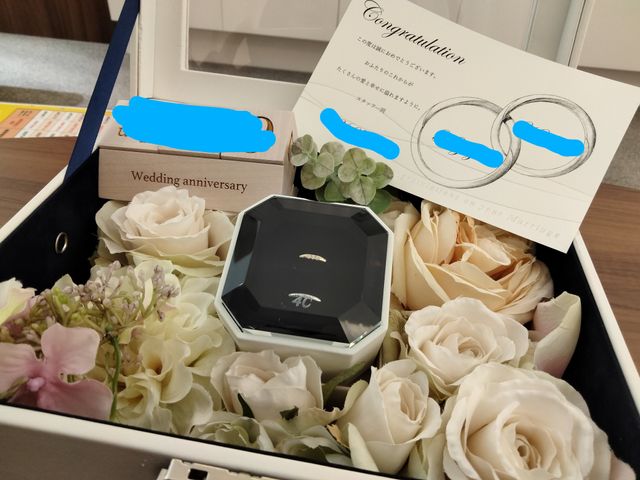 指輪を受け取る際、かわいい箱に入れていただいて嬉しかったです