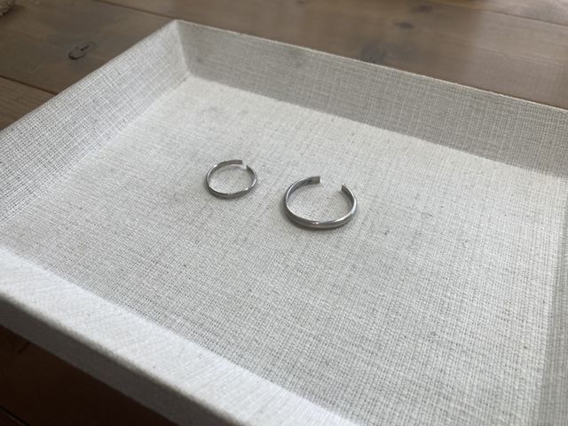 作製途中の指輪