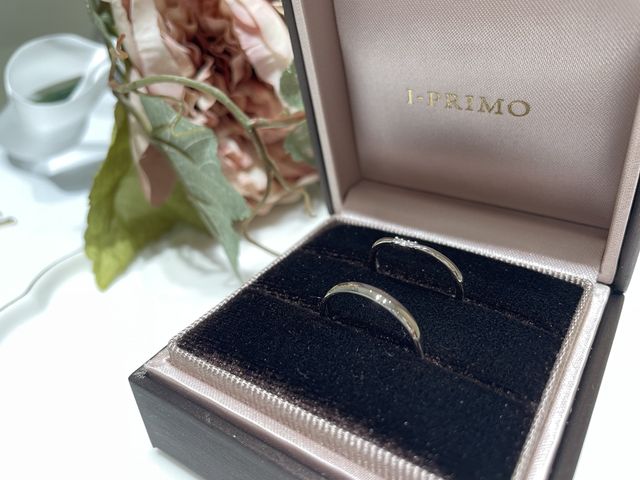 指輪を受け取り時の写真