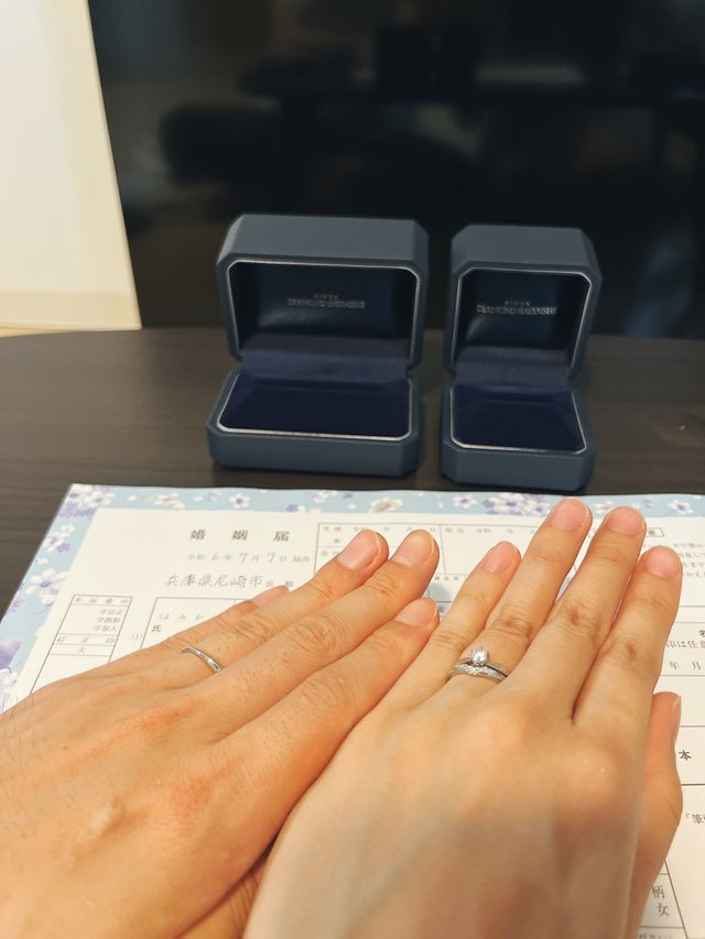 婚約指輪と結婚指輪がぴったり合いました！