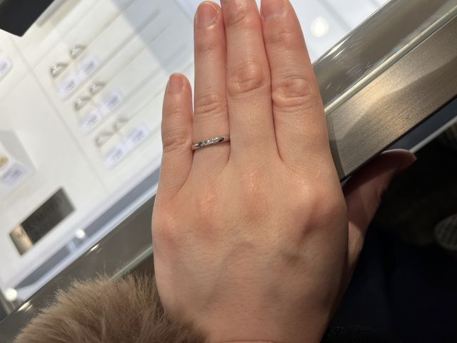 ダイヤモンド3粒のプラチナリング