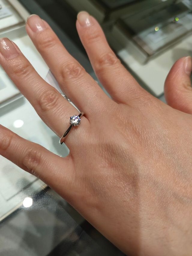 1隻のダイアがきれいに輝くとても気に入った！大満足です！