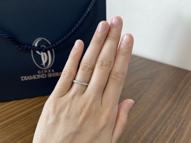 購入して、自宅で着けてみた際の写真です。