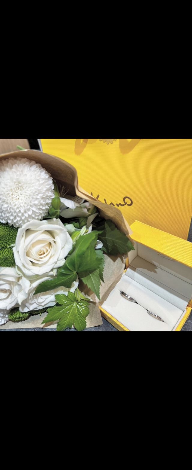 お花とともに撮りました！