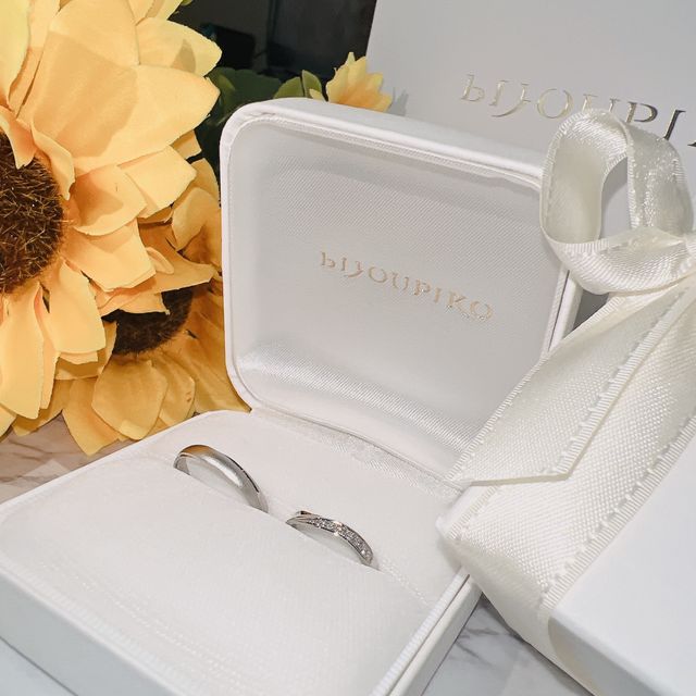 結婚指輪をお迎えした時の写真
