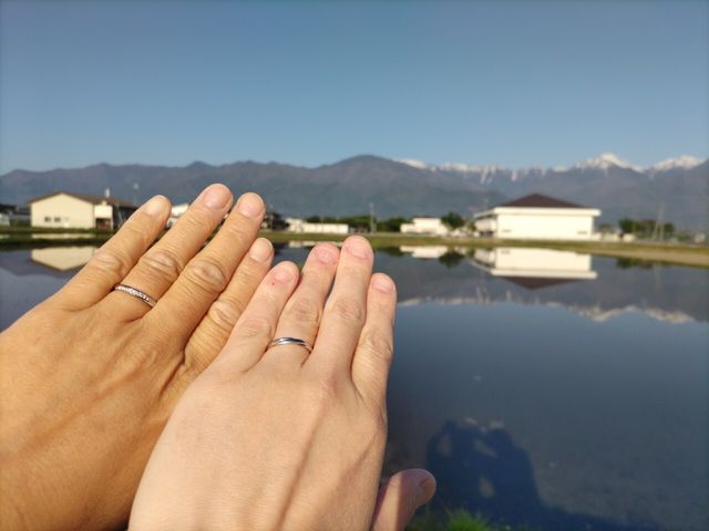 指輪を受け取った帰り道に撮りました