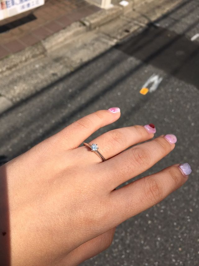 光に当たると更に素敵なティファニーのセッティング