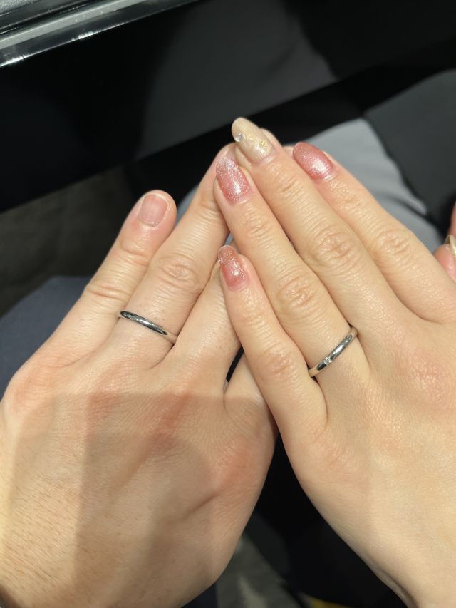 指輪の試着写真