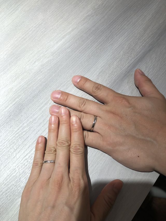 指輪受け取りたてホヤホヤ撮影