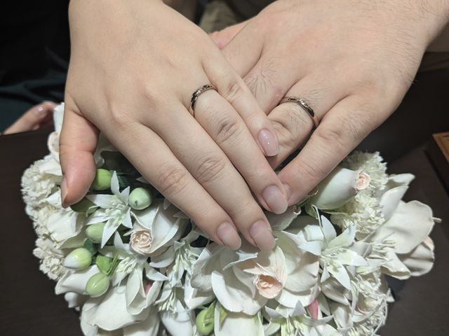 結婚指輪受け取り時の写真