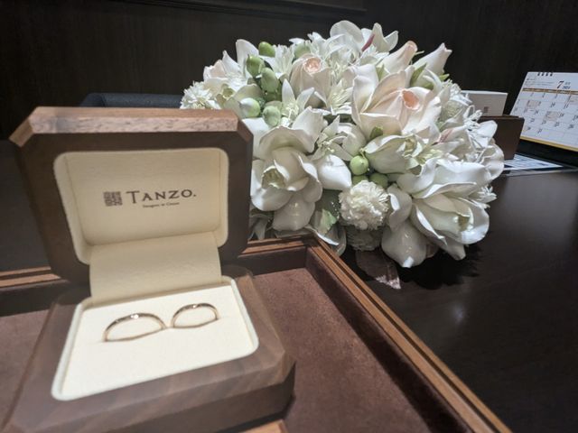 結婚指輪受け取り時の写真
