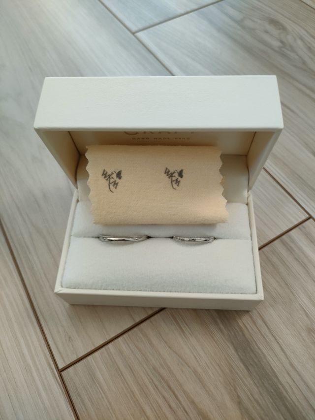 作成した結婚指輪の写真
