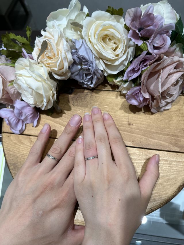 指輪を受け取った際に撮影した写真です。