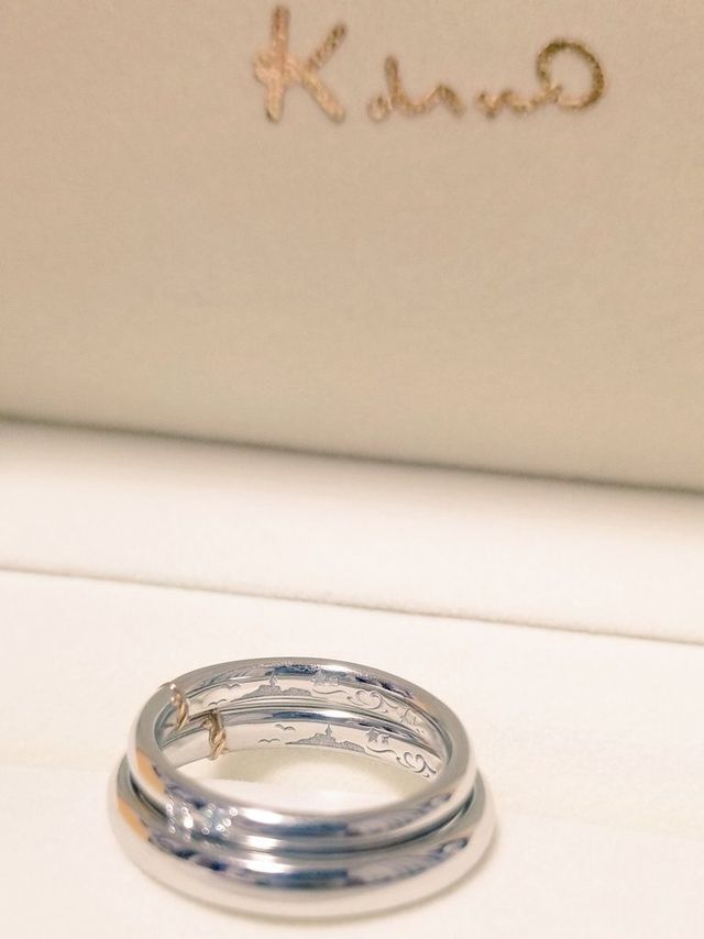 裏面の刻印。思い出の物等刻印できる(江の島を刻印)