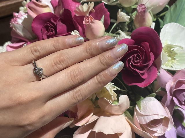 誕生石のガーネット・ダイヤが映えるお気に入りの1枚です