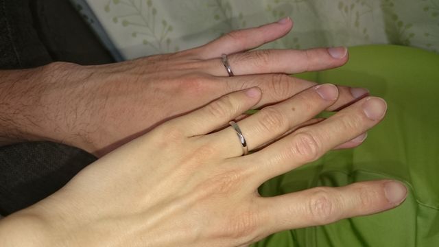 出来上がって、初めてつけた嬉しい時です！