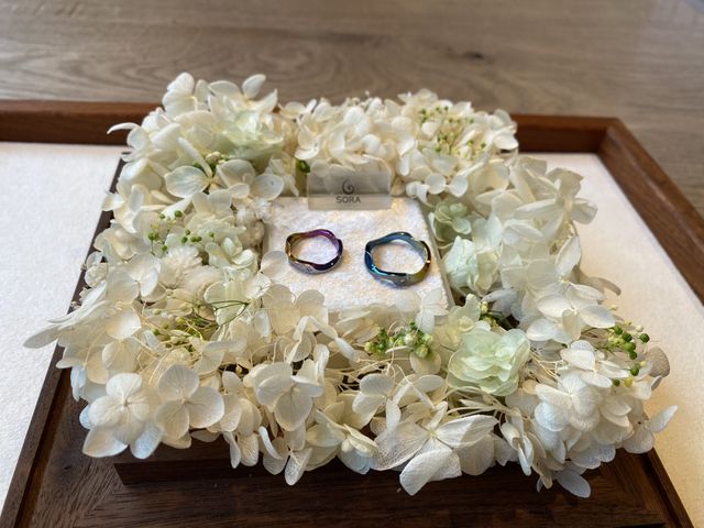 指輪完成時お披露目の際の写真です。