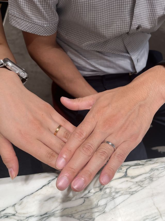 彼とおそろいにしました。