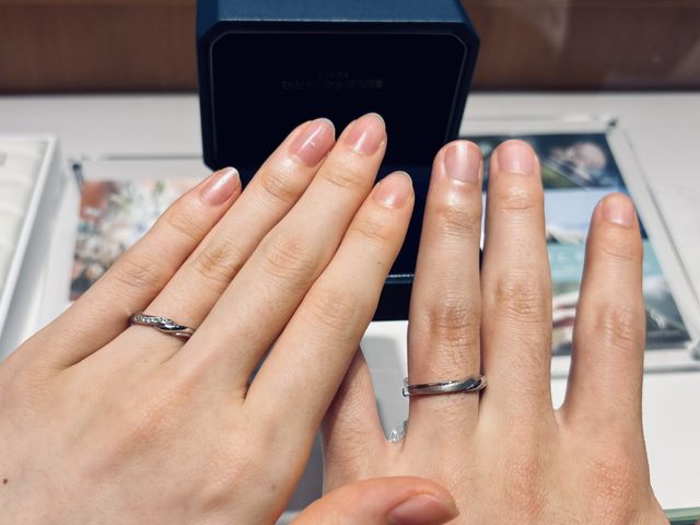 指輪を着用している写真です。