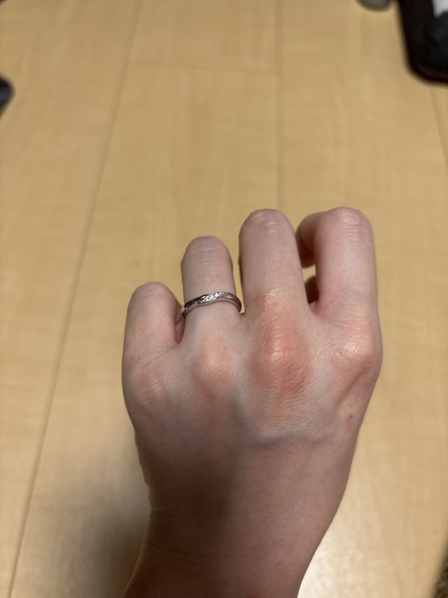 実際に着用した結婚指輪です。