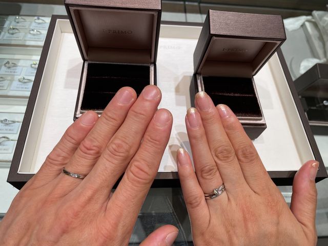 指輪を受け取ってすぐに撮りました。