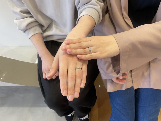 指輪が完成して受け取った時の写真