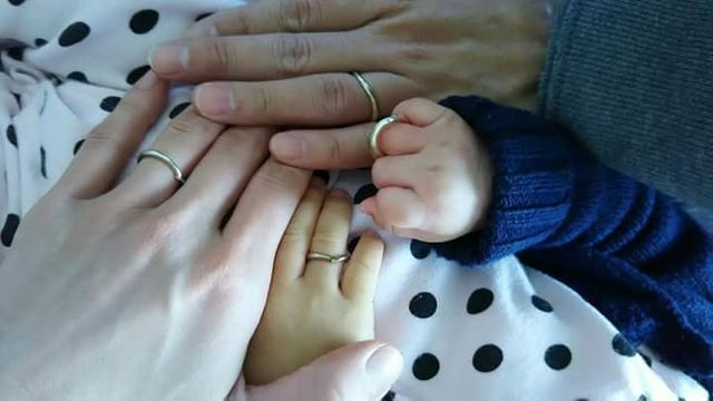 結婚指輪と同じく、子どもたちのベビーリングも杢目金屋にて