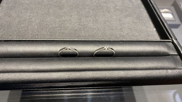 指輪受取時の写真