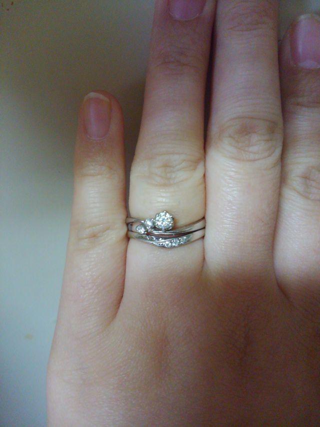 アンジェリックフォセッテのミュゲ、プリエの重ねづけ