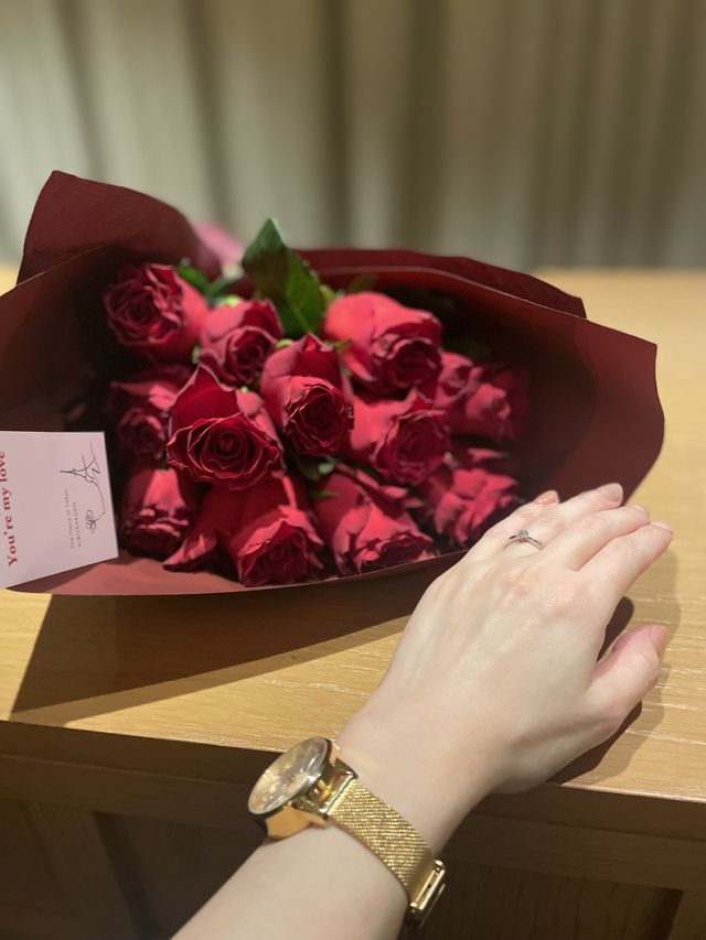 指輪をもらったときの写真