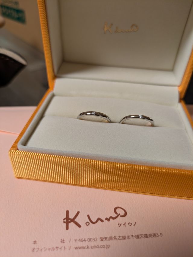 ダイヤモンドの双子石もつけてもらってとても満足しています。