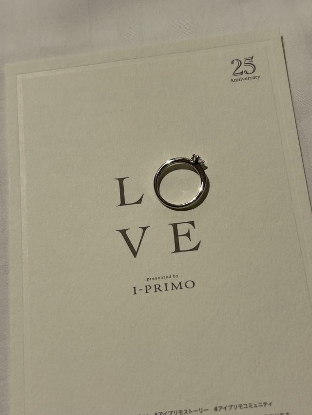 お店にもらった台紙と指輪