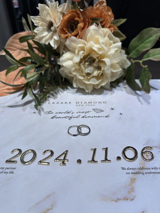 指輪お渡し時に撮った写真です