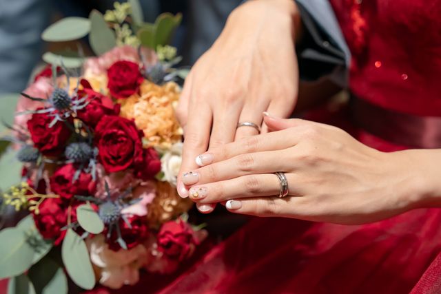 挙式時に重ね付けをしました