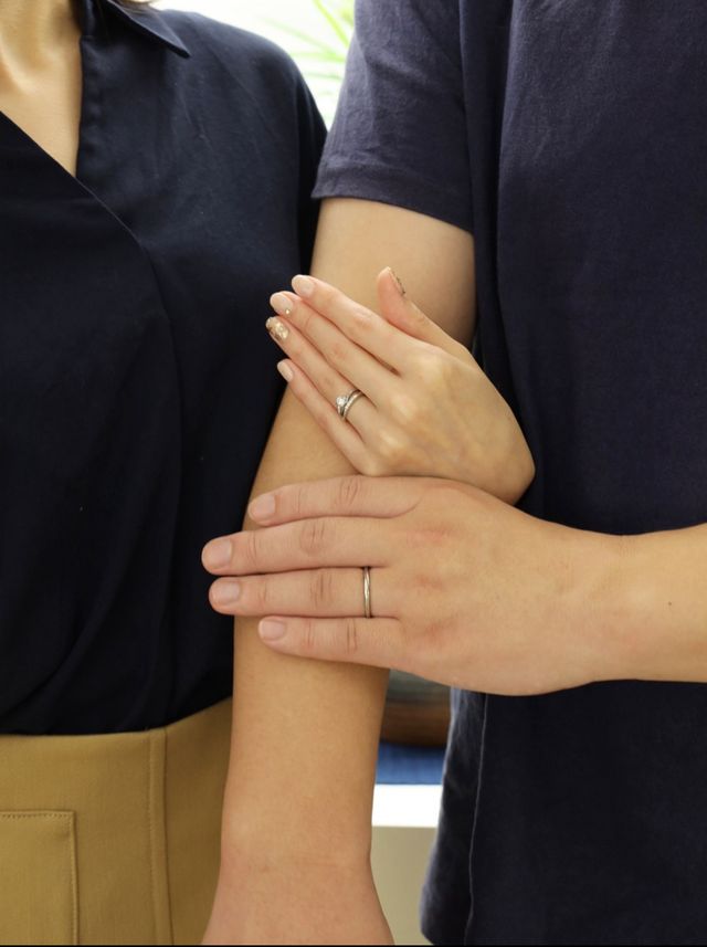 お受け取り時に店員さんに撮影していただきました。