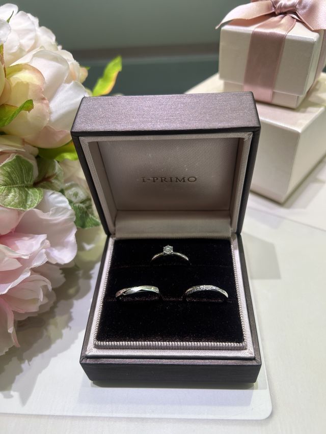 指輪受け取り時の写真