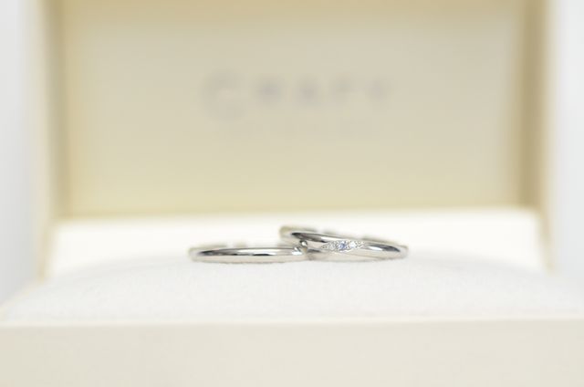 ワックス製作でプラチナ950素材の結婚指輪
