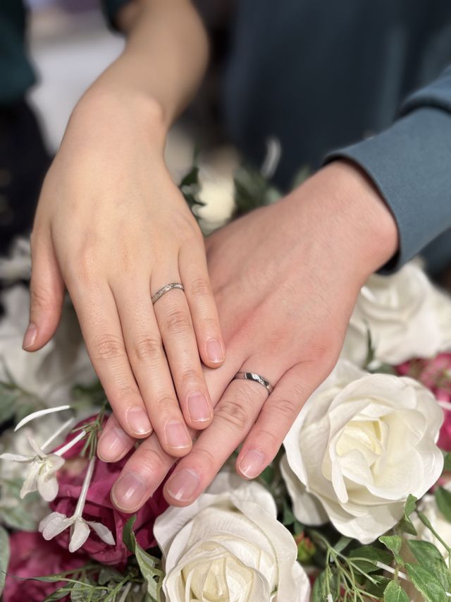 受け取り当日にお店の方に撮っていただきました。