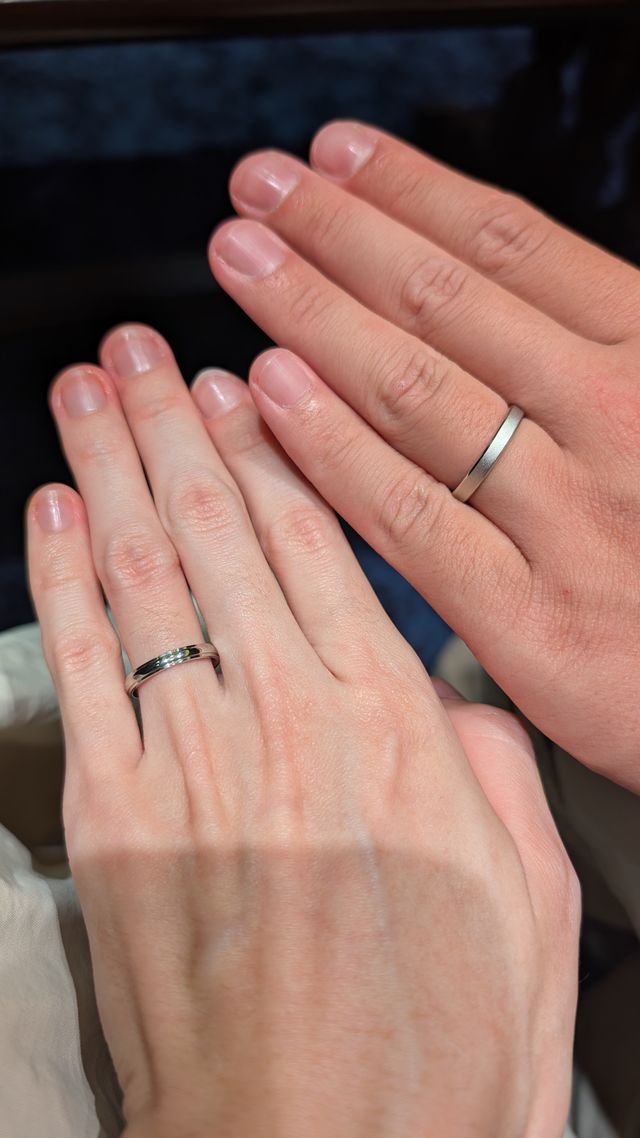 結婚指輪納品時の写真