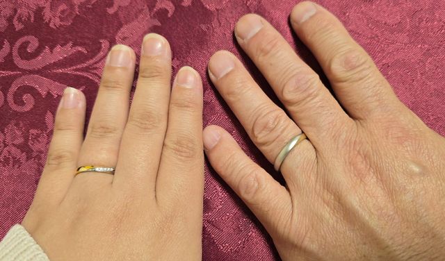 結婚指輪セットで着用