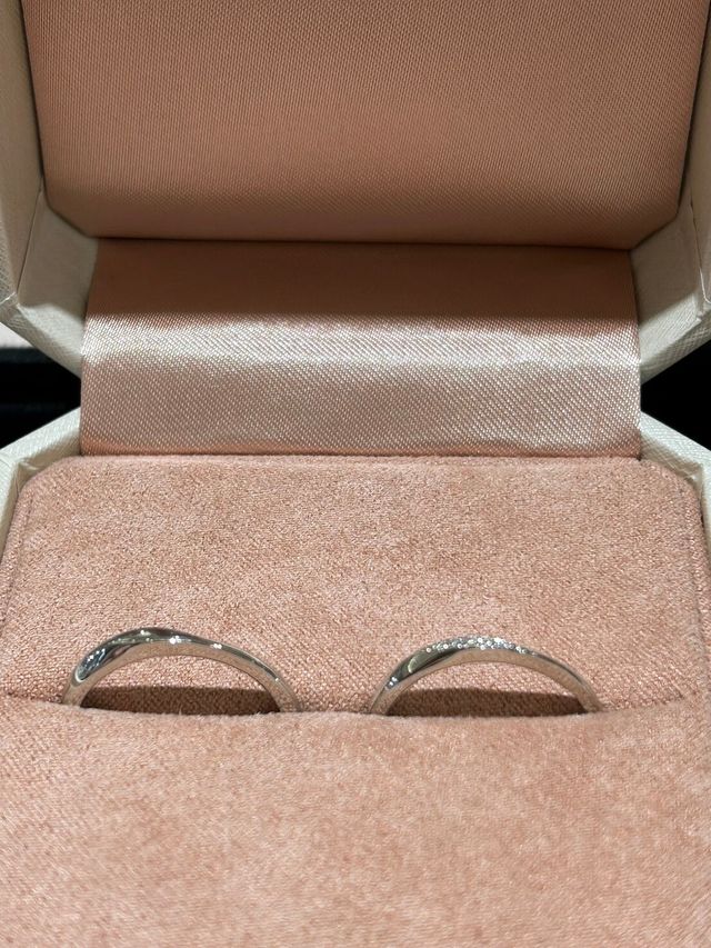 指輪を受け取った際に撮影しました