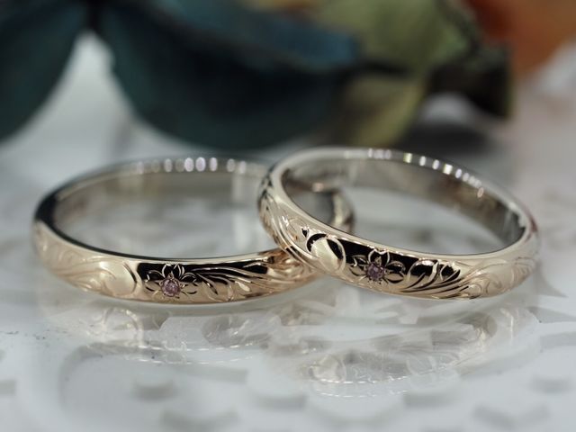 夫婦で桜が好きなので桜の模様を外側内側に入れてもらいました！