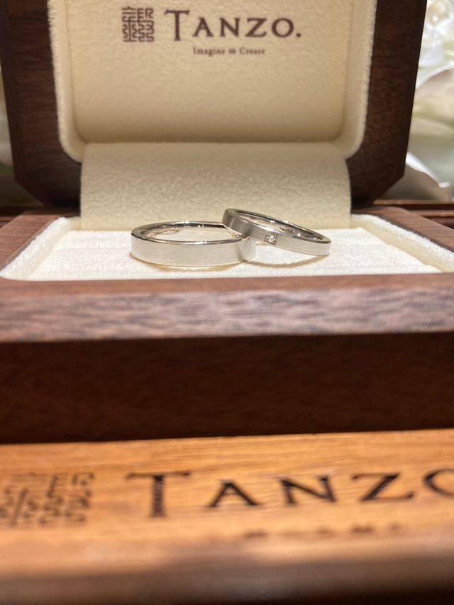 美しく仕上がった結婚指輪