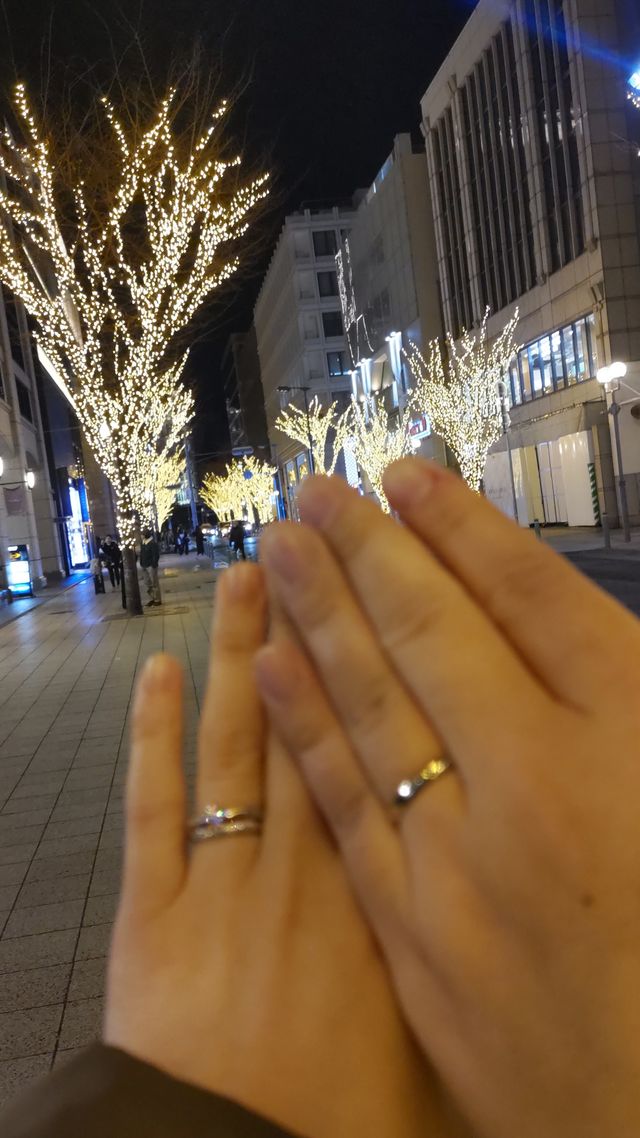 婚約指輪と重ね付けもばっちりでした