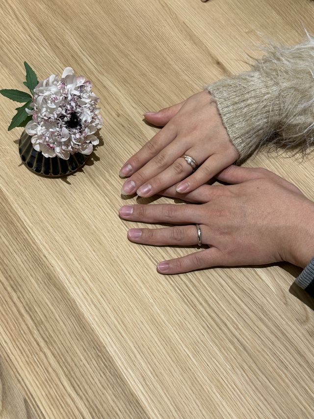 婚約指輪とお揃いのセットリングで結婚指輪も選びました!!!