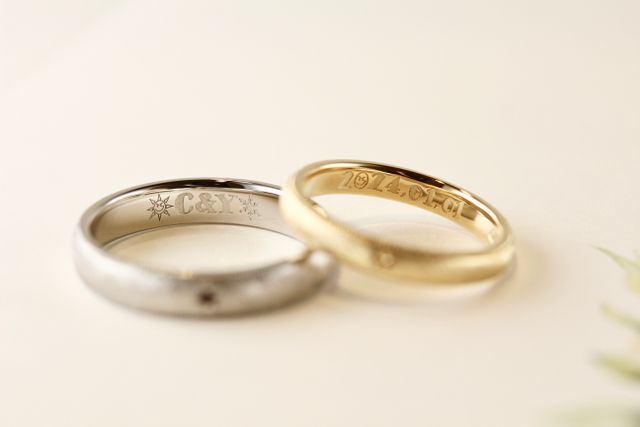 指輪内部のレーザー刻印