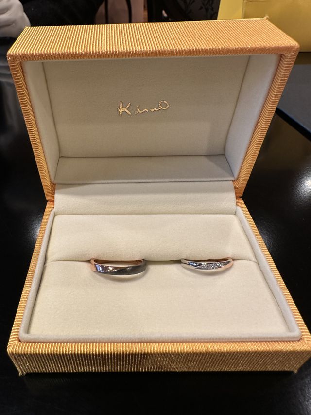 完成した結婚指輪です