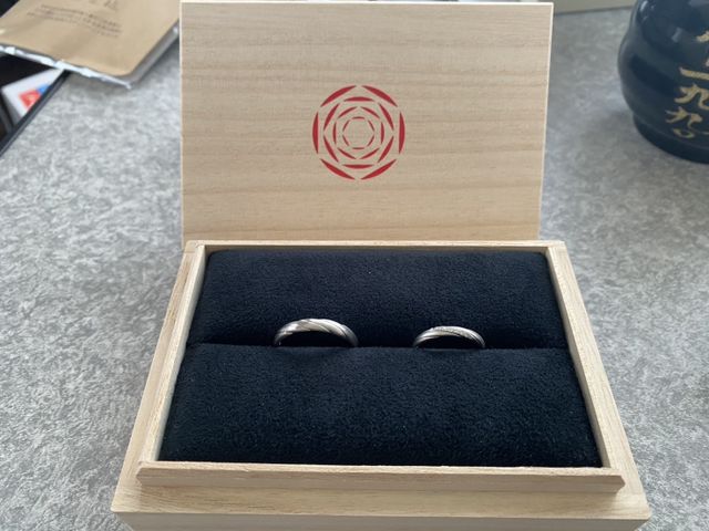 指輪届き時の写真