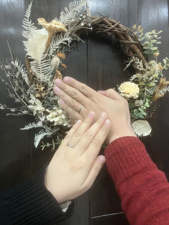 完成直後2人で付けた時の写真です。